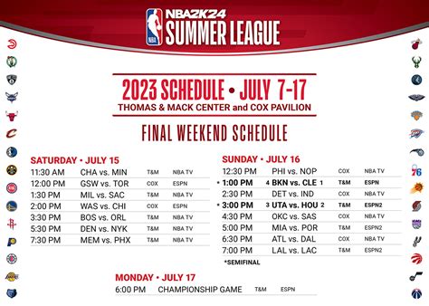 lv summer league schedule|2024 summer league vegas schedule.